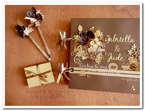 livre d'or Gabriella & Jude - 05.09.2015 - marron & or - voyage (2)